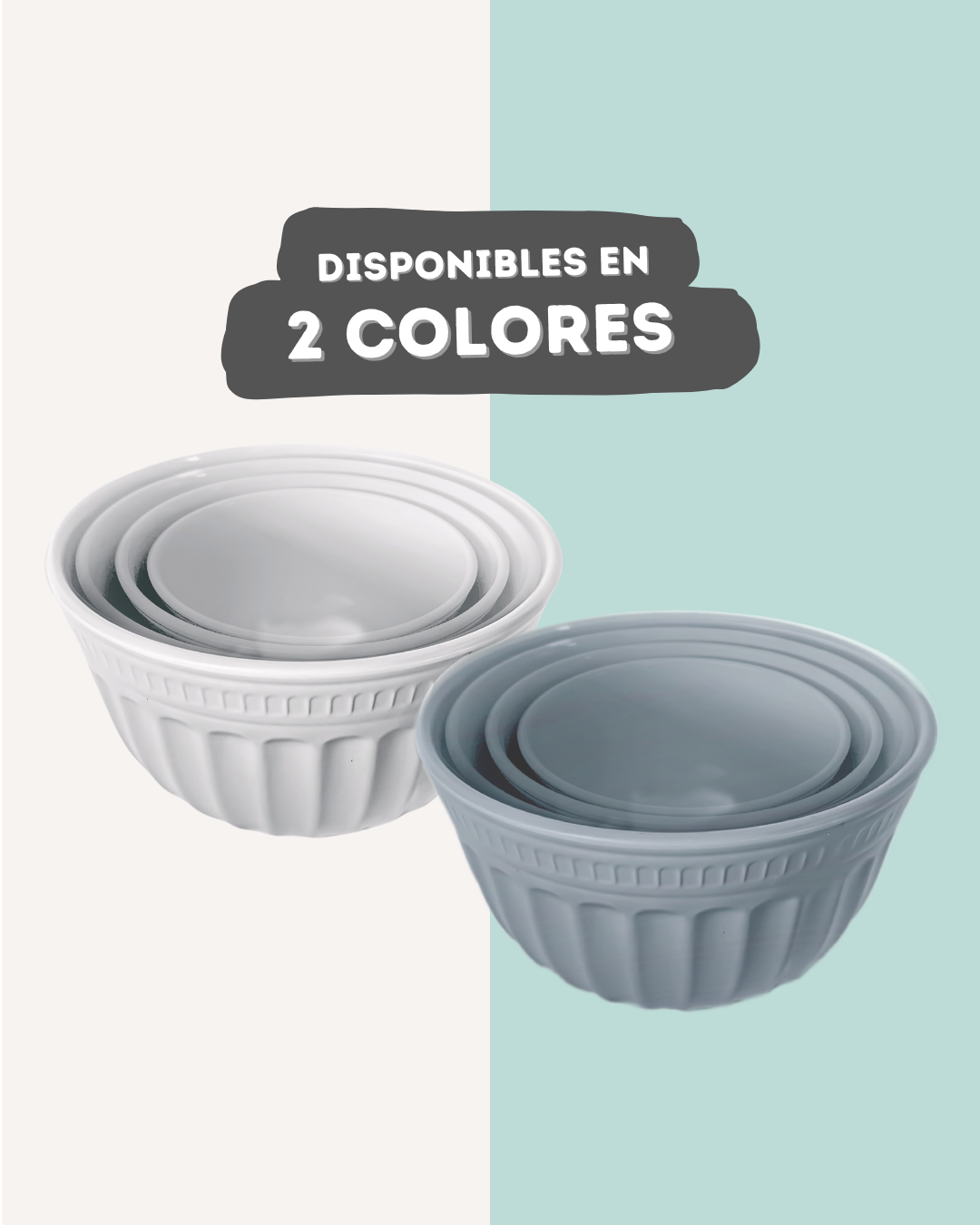 Set de 4 Bowls de Melamina Imitación Cerámica